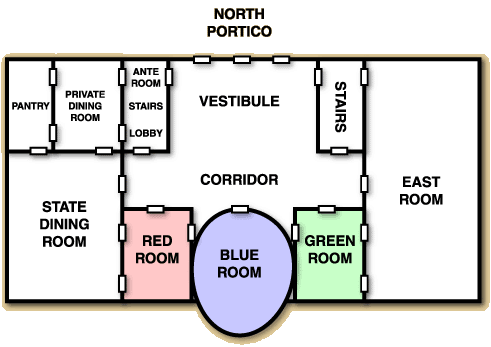 Physical Map of the First Floor of the White House